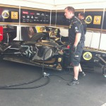 Lotus Renault with engine cover removed FOS 2011