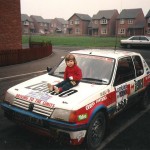 Natalie on the Zemco car 1989